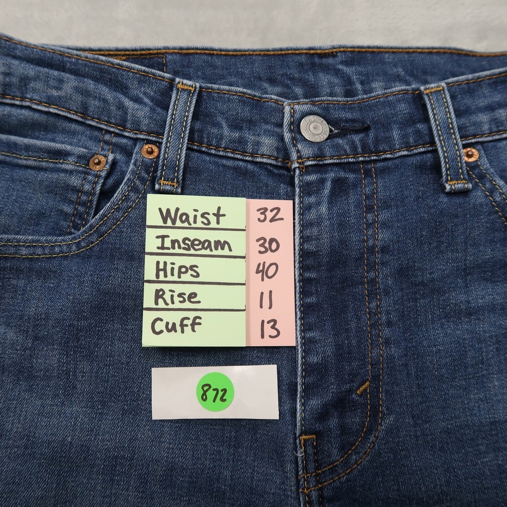 Levi's Jeans Mens 33x32 Fits 32x30 Blue 512 Slim Taper Classic Medium Wash - Picture 10 of 10